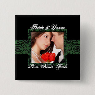 Macaron Carré 5 Cm Bouton photo Love Never Fails