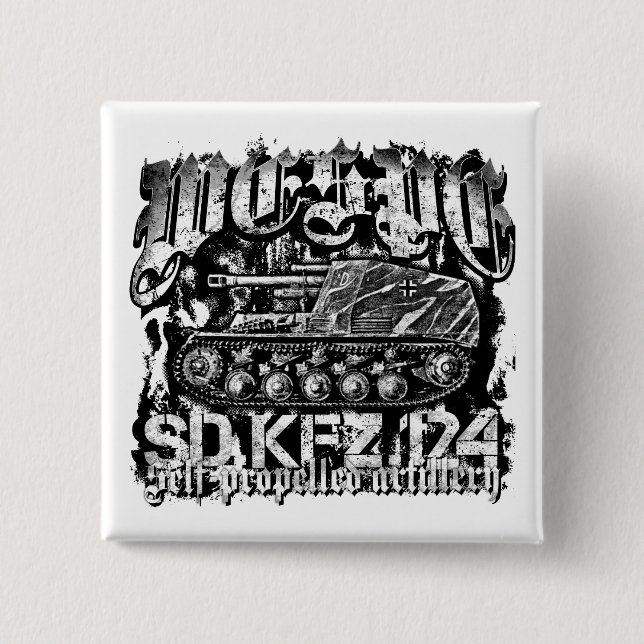 Macaron Carré 5 Cm Bouton Pinback Wespe (Devant)