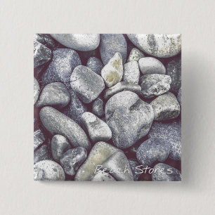 Macaron Carré 5 Cm Bouton Plage Stones