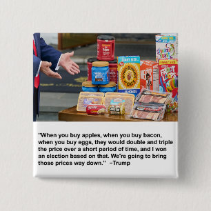 Macaron Carré 5 Cm Bouton Pommes, Bacon et Oeufs