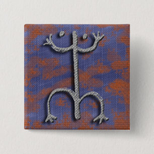 Macaron Carré 5 Cm Bouton portoricain de pétroglyphe de coqui