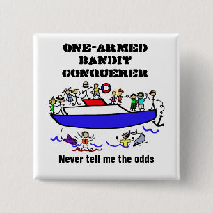 Macaron Carré 5 Cm Bouton pour le gagnant du marathon de jeu de fente