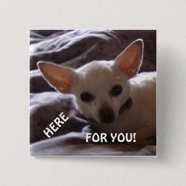 Macaron Carré 5 Cm Bouton Pour Vous Carré (Devant)