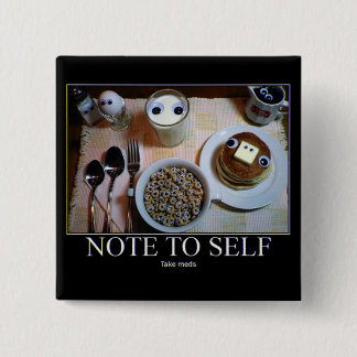 Macaron Carré 5 Cm Bouton Prends les médicaments !