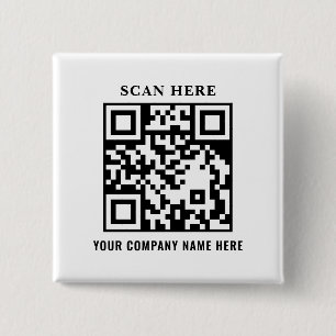 Macaron Carré 5 Cm Bouton promotionnel de branding commercial Code QR