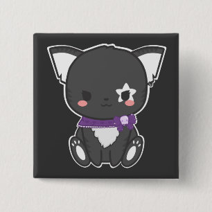 Macaron Carré 5 Cm Bouton punk de Kitty