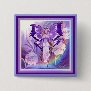 Macaron Carré 5 Cm Bouton Purple Sun Fairy