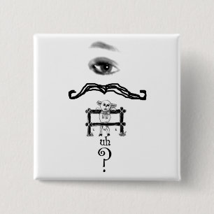 Macaron Carré 5 Cm Bouton Question Eye Mustache Ewe