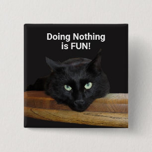 Macaron Carré 5 Cm Bouton Ranger "Ne rien faire"