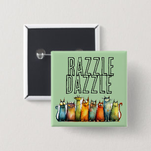 Macaron Carré 5 Cm Bouton Razzle Dazzle