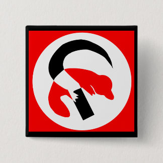 Macaron Carré 5 Cm Bouton révolutionnaire d'ornithorynque - customisé