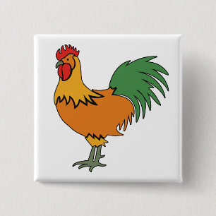 Macaron Carré 5 Cm Bouton Rooster