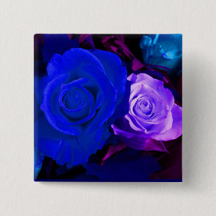 Macaron Carré 5 Cm Bouton Rose bleu violet - Personnalisable