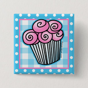 Macaron Carré 5 Cm Bouton rose doux de petit gâteau