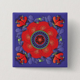 Macaron Carré 5 Cm Bouton Rose Mah Jongg