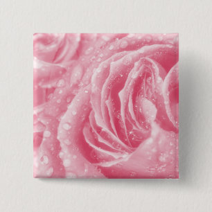 Macaron Carré 5 Cm Bouton rose rose étincelant