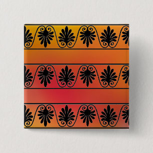 Macaron Carré 5 Cm Bouton rouge et orange