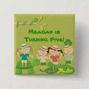 Macaron Carré 5 Cm Bouton Safari customisé