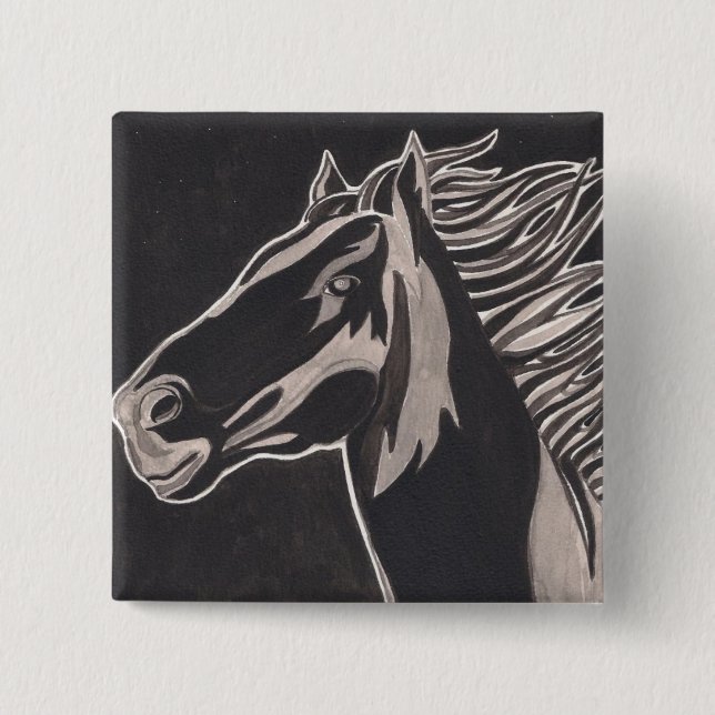 Macaron Carré 5 Cm Bouton sauvage du feu (Devant)