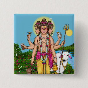 Macaron Carré 5 Cm Bouton Seigneur Dattatreya