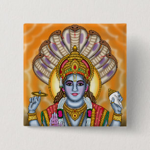 Macaron Carré 5 Cm Bouton Seigneur Vishnu