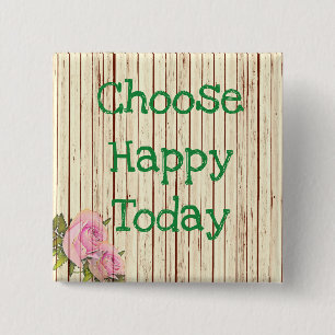 Macaron Carré 5 Cm Bouton simple de citation positive Choisissez heur