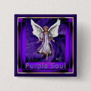 Macaron Carré 5 Cm Bouton Soul violet