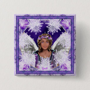 Macaron Carré 5 Cm Bouton Soul violet