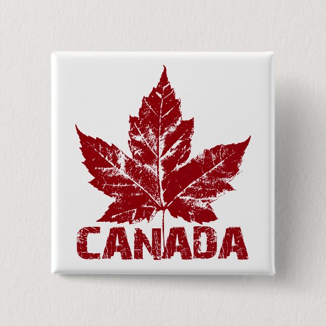 Macaron Carré 5 Cm Bouton souvenir Canada Cool Boutons Canada Cadeaux (Devant)