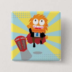 Macaron Carré 5 Cm Bouton SUPER MONSTER