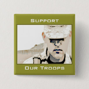 Macaron Carré 5 Cm Bouton Support Our Troops