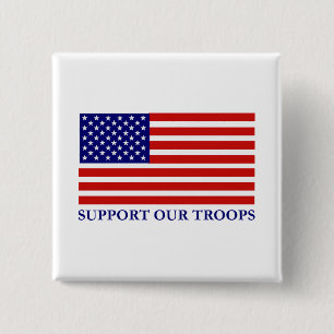 Macaron Carré 5 Cm Bouton Support Our Troops