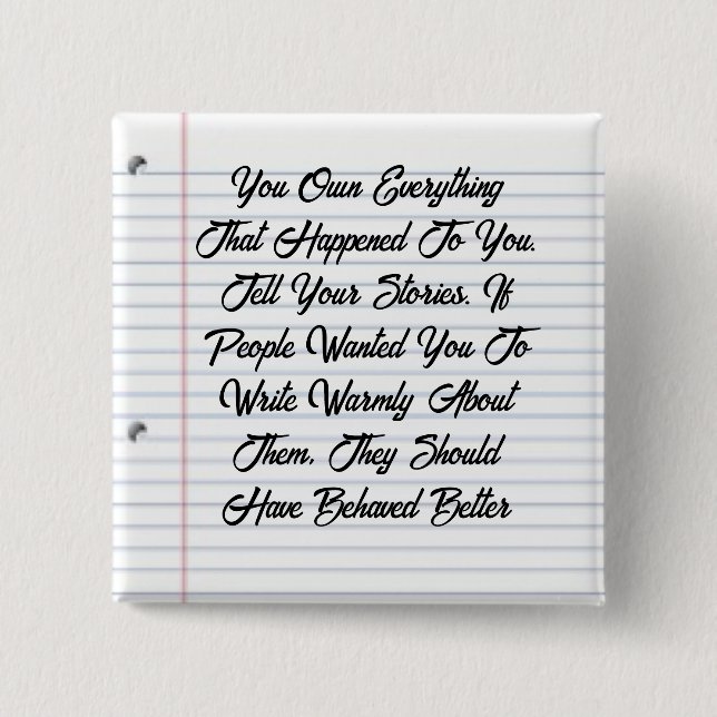 Macaron Carré 5 Cm Bouton Tout Posséder (Devant)