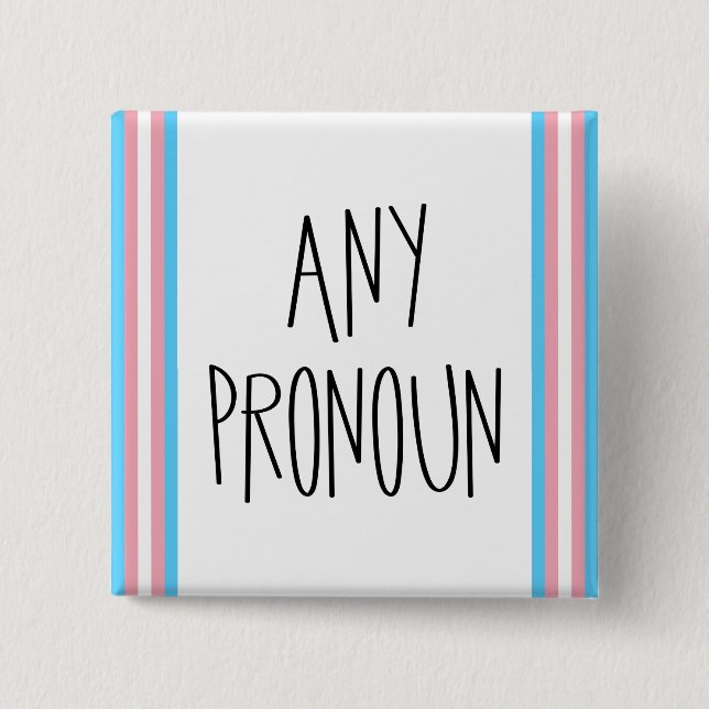 Macaron Carré 5 Cm Bouton Transgenre Pronoun (Devant)
