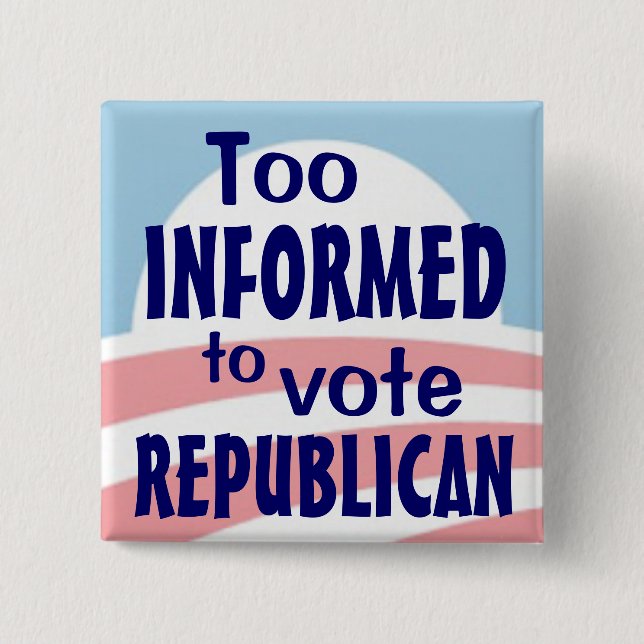 Macaron Carré 5 Cm Bouton trop au courant (Devant)