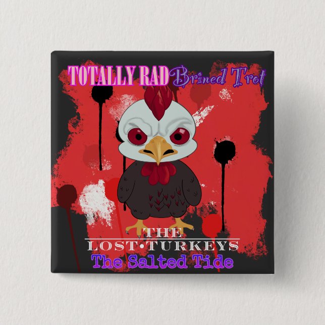 Macaron Carré 5 Cm Bouton Trotters perdus 2024 (Devant)