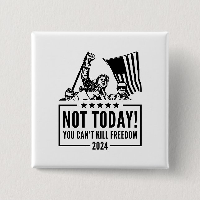 Macaron Carré 5 Cm Bouton Trump 2024 pour la démocratie (Devant)