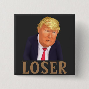 Macaron Carré 5 Cm Bouton Trump LOSER