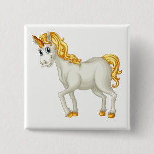 Macaron Carré 5 Cm Bouton Unicorne