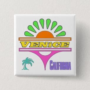 Macaron Carré 5 Cm Bouton "Venise Colorée 1"