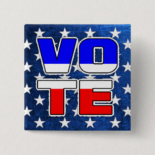 Macaron Carré 5 Cm Bouton Vote American Star Spangled