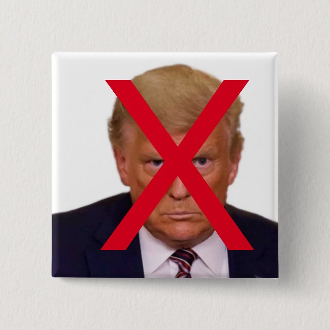 Macaron Carré 5 Cm Bouton X Trump (Devant)