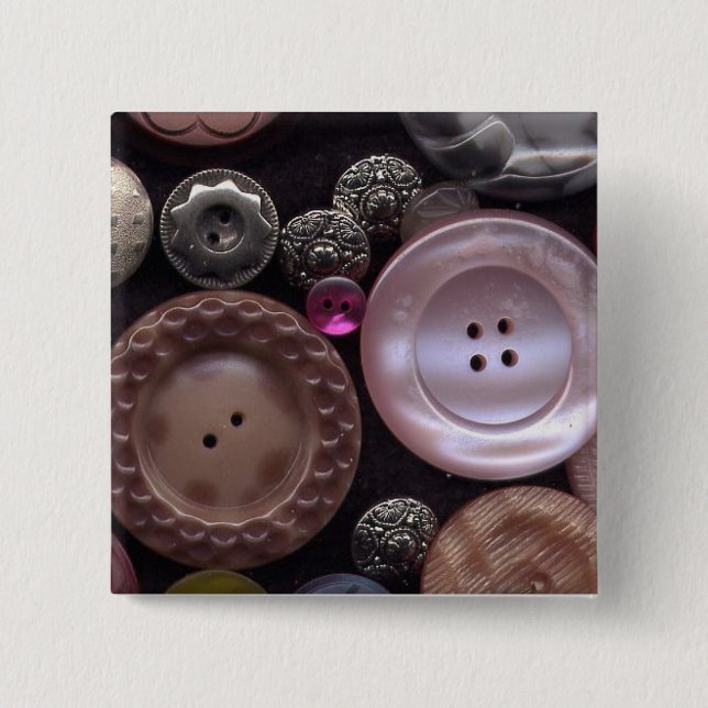 Macaron Carré 5 Cm Boutons (Devant)