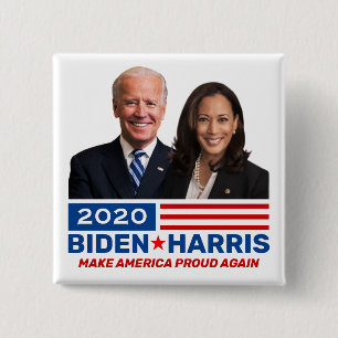 Macaron Carré 5 Cm Boutons Campagne Collectible Biden Harris 2020