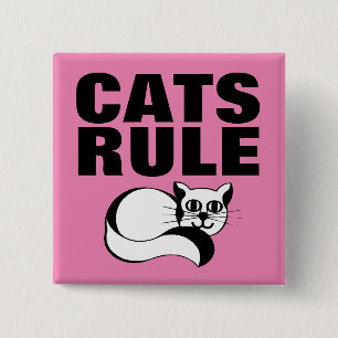 MACARON CARRÉ 5 CM BOUTONS CHAT, RÈGLE CHATS