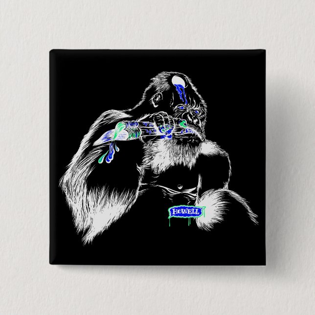 Macaron Carré 5 Cm Boutons d'Andy Howell (Devant)