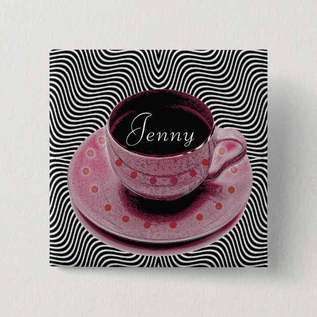 Macaron Carré 5 Cm boutons de café-restaurant (Devant)