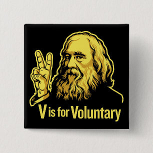 Macaron Carré 5 Cm Boutons de Lysander Spooner Voluntaryism