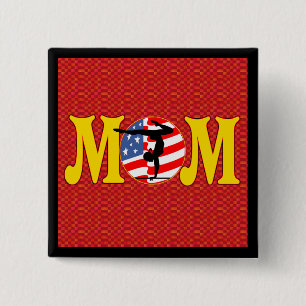 Macaron Carré 5 Cm Boutons de maman de gymnastique