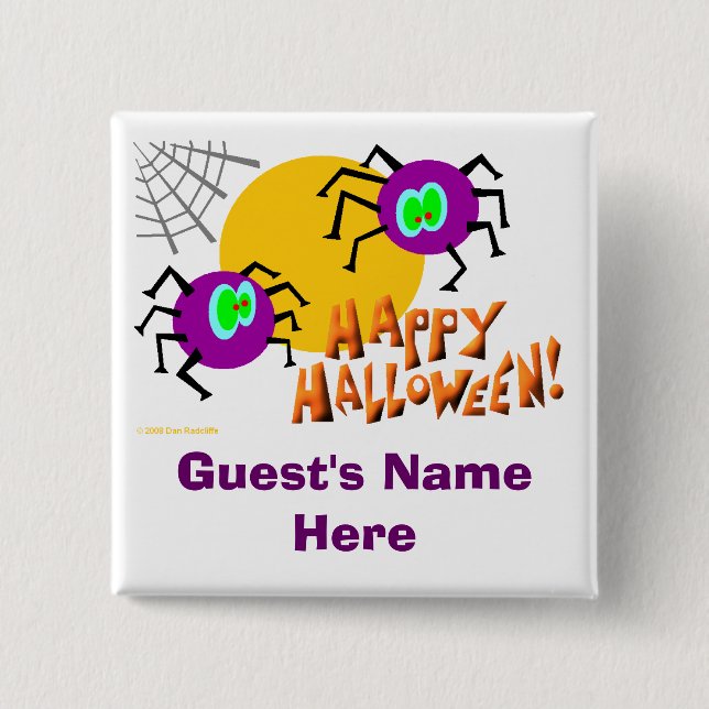 Macaron Carré 5 Cm Boutons de Nametag de partie de Halloween (Devant)